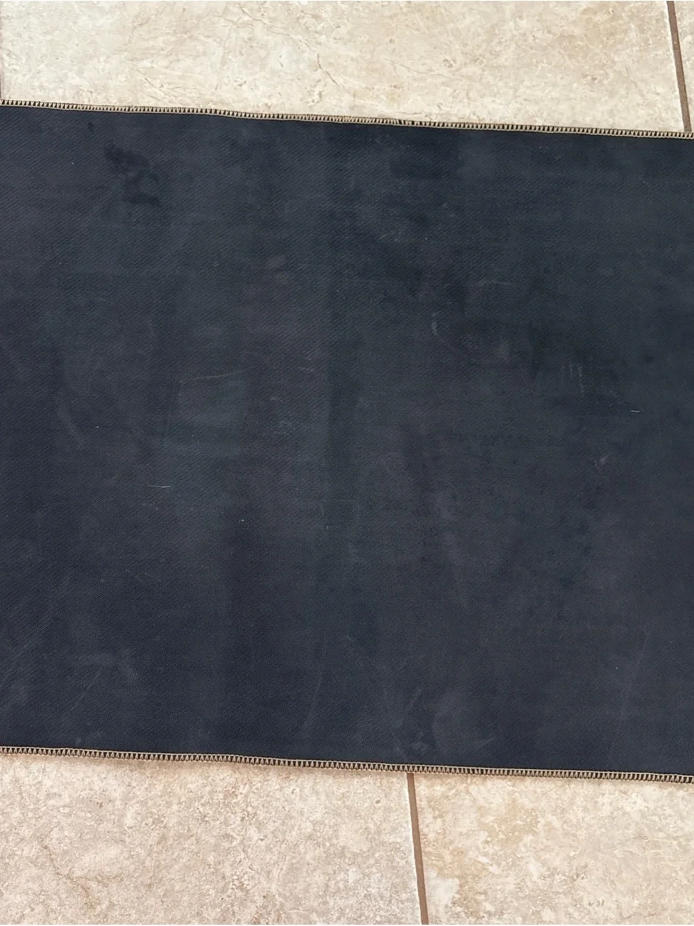 Kitchen Runner Mat - Natural Burlap with Black Text